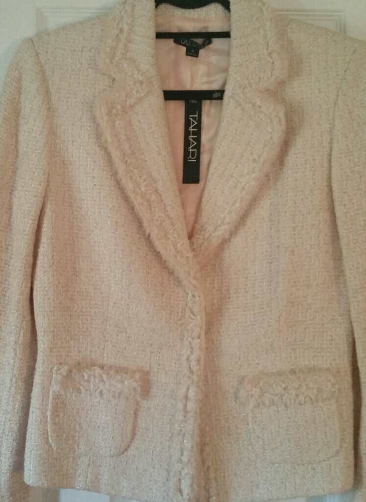 Gorgeous TAHARI SILK TWEED BLAZER Size 6 - Picture 5 of 5